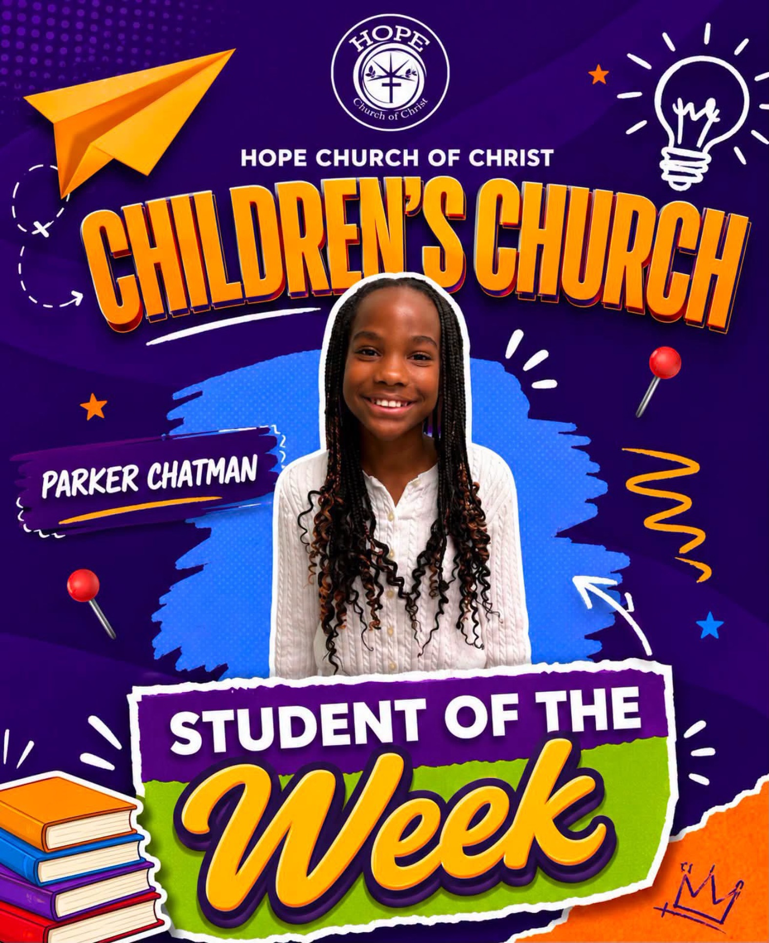 Hope Church Children's Church Student of the Week artwork